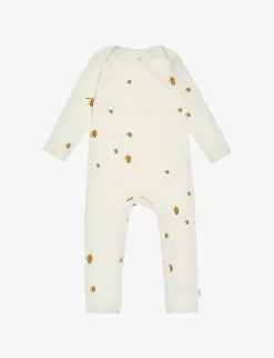 Lemon-print Organic-cotton Jersey Romper 9-18 Months