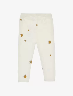 Cherry-print Elasticated Organic-cotton Leggings 0-3 Months -Boutique Fashionable Childrens Clothing Store R03999197 LEMON ALT02