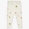 Cherry-print Elasticated Organic-cotton Leggings 0-3 Months