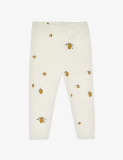 Cherry-print Elasticated Organic-cotton Leggings 0-3 Months