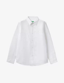 Benetton Smart Button-up Stretch-cotton Shirt 6-14 Years