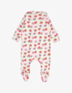 Graphi-print Two-piece Organic Cotton Set 0-12 Months -Boutique Fashionable Childrens Clothing Store R04008184 STRAWBERRY ALT02