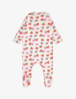 Graphic-print Four-piece Organic Cotton Set 0-12 Months -Boutique Fashionable Childrens Clothing Store R04008187 STRAWBERRY ALT02