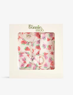 Graphic-print Four-piece Organic Cotton Set 0-12 Months -Boutique Fashionable Childrens Clothing Store R04008187 STRAWBERRY ALT04