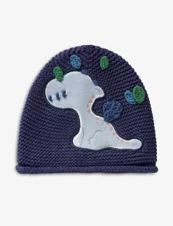 Benetton Dinosaur-appliqué Crochet-detail Knitted Hat 0-18 Months