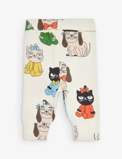 Mini Rodini Minibabies Graphic-pattern Stretch-organic Cotton Leggings -Boutique Fashionable Childrens Clothing Store R04009845 MULTI ALT02