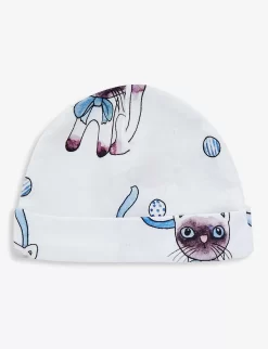 Mini Rodini Siamese Graphic-print Cotton-jersey Beanie Hat 0-4 Months