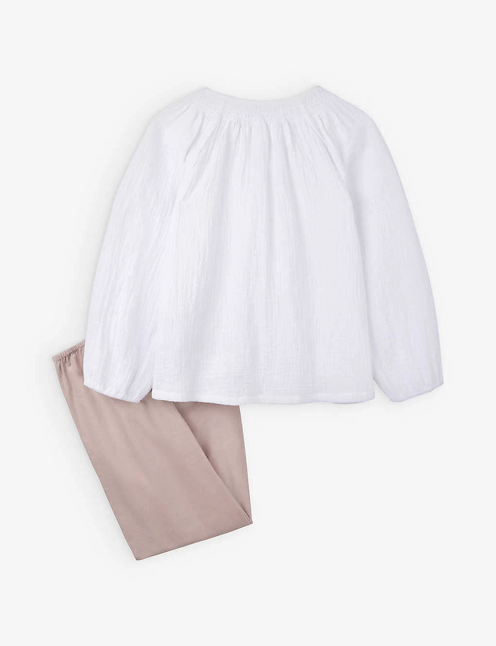 Flower-embroidered Cotton Blouse And Trousers Two-piece Set 18 Months - 6 Years 2 Flower-embroidered Cotton Blouse And Trousers Two-piece Set 18 Months - 6 Years - Image 2