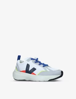 Veja Canary Logo-patch Recycled-polyester Low-top Trainers 3-5 Years -Boutique Fashionable Childrens Clothing Store R04011279 GREYMCMB ALT02