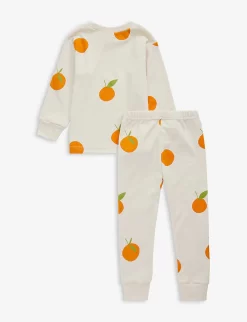 Orange-print Cotton-jersey Pyjamas 1-13 Years -Boutique Fashionable Childrens Clothing Store R04046643 CLEMENTINE ALT02