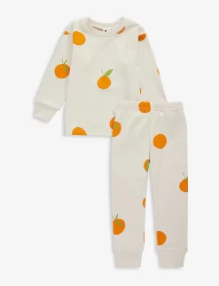Orange-print Cotton-jersey Pyjamas 1-13 Years