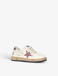 Golden Goose Ballstar Glitter Star-embellished Leather Trainers 6 Months-5 Years -Boutique Fashionable Childrens Clothing Store R04055925 WHITEOTH ALT02