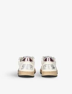 Golden Goose Ballstar Glitter Star-embellished Leather Trainers 6 Months-5 Years -Boutique Fashionable Childrens Clothing Store R04055925 WHITEOTH ALT03