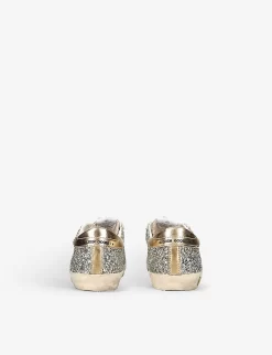 Golden Goose Super Star Glitter Woven Trainers 9-10 Years -Boutique Fashionable Childrens Clothing Store R04055928 SILVER ALT03