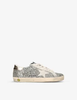 Golden Goose Super Star Glitter Woven Trainers 9-10 Years