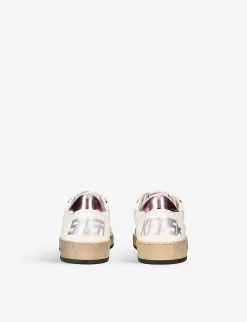 Golden Goose Ballstar Glitter Star-embellished Leather Trainers 9-10 Years -Boutique Fashionable Childrens Clothing Store R04055959 WHITEOTH ALT03