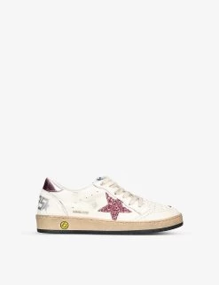 Golden Goose Ballstar Glitter Star-embellished Leather Trainers 9-10 Years