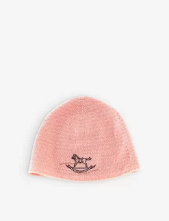 Pre-loved Hermés Graphic-embroidered Cashmere Hat 0-3 Months