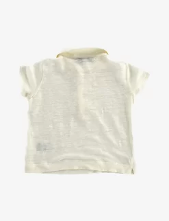 Pre-loved Loro Piana Linen Polo Shirt 6-9 Months -Boutique Fashionable Childrens Clothing Store R04066564 CREAM ALT02