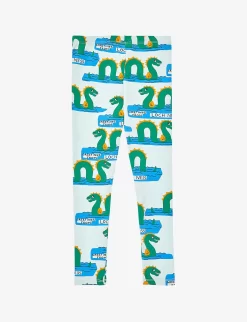 Mini Rodini Loch Ness Stretch-cotton Jersey Leggings 18 Months - 11 Years -Boutique Fashionable Childrens Clothing Store R04068870 GREEN ALT02