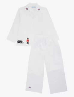London-embroidered Cotton-poplin Pyjama Set