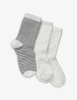 Patterned Stretch-woven Socks Pack Of Three