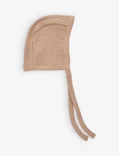 Ribbed Organic Cotton-blend Bonnet 0-6 Months -Boutique Fashionable Childrens Clothing Store R04077563 CHOCOLATE ALT02