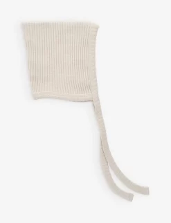 Pixie Ribbed Organic Cotton-blend Bonnet 0-6 Months -Boutique Fashionable Childrens Clothing Store R04077564 OAT ALT02