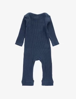 Milking It Organic Cotton-blend Baby Grow 0-12 Months -Boutique Fashionable Childrens Clothing Store R04077567 NAVY ALT02