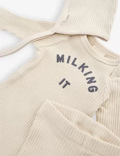 Milking It Three-piece Organic-cotton Gift Set -Boutique Fashionable Childrens Clothing Store R04077570 OAT ALT03