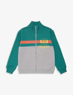 Gucci Stripe Logo Cotton-jersey Sweatshirt 6-10 Years