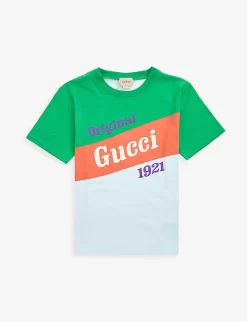 Gucci Colour-blocked Logo-print Cotton-jersey T-shirt 4-12 Years