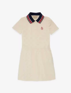 Gucci Contrast-collar Cotton-jersey Dress 4-12 Years