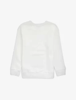 Gucci Graphic Logo-print Cotton-jersey Sweatshirt 4-12 Years -Boutique Fashionable Childrens Clothing Store R04078883 DUSTYWHITE ALT02