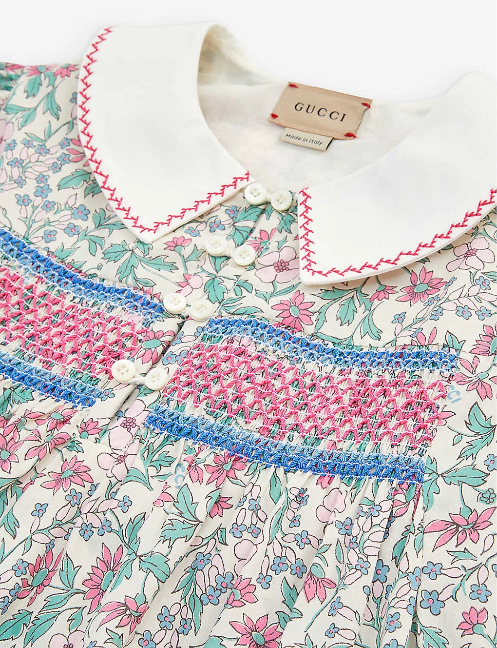 Gucci Floral-print Collared Cotton Dress 4-12 Years 2 Gucci Floral-print Collared Cotton Dress 4-12 Years - Image 2