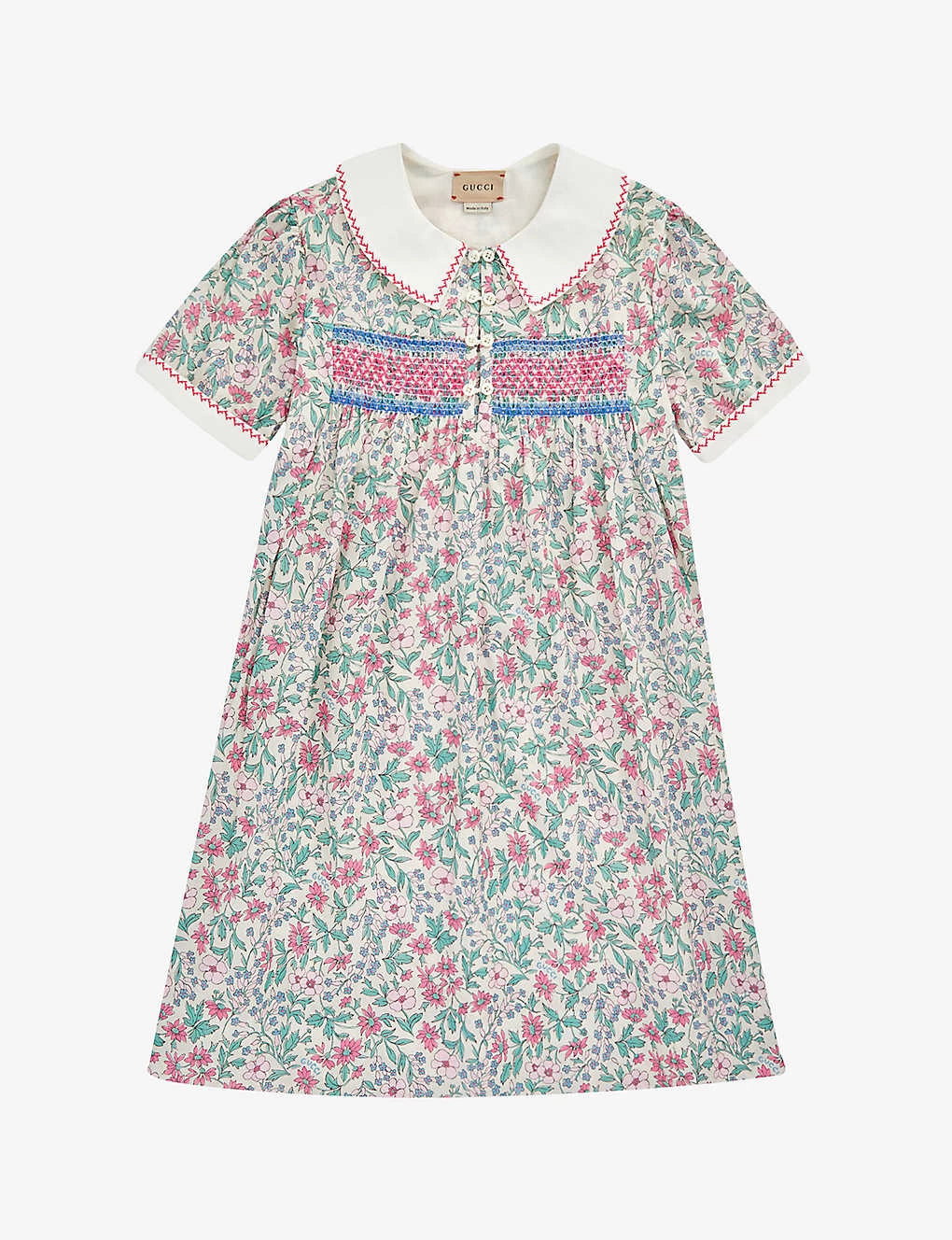 Gucci Floral-print Collared Cotton Dress 4-12 Years 1 Gucci Floral-print Collared Cotton Dress 4-12 Years