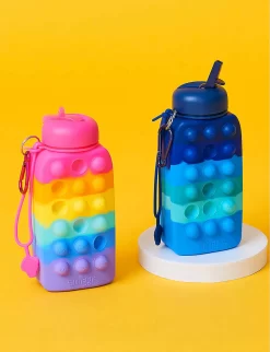 Popem Popit Poppies Silicone Drink Bottle 750ml -Boutique Fashionable Childrens Clothing Store R04078970 RAINBOW ALT03