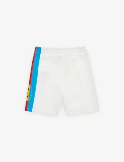 Gucci Logo-print Side-stripe Cotton-jersey Shorts 9-36 Months -Boutique Fashionable Childrens Clothing Store R04079324 NEWWHITEMC ALT02