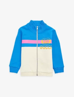 Gucci Logo-print Colour-blocked Cotton-jersey Jacket 9-36 Months