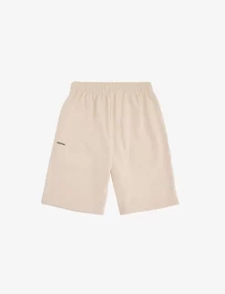 365 Text-print Mid-rise Organic Cotton-jersey Shorts 11-12 Years -Boutique Fashionable Childrens Clothing Store R04079876 SAND ALT02