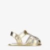 MOSCHINO Teddy Bear-patch Metallic-leather Sandals 0-6months