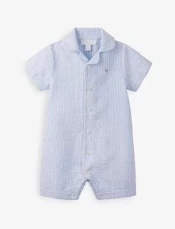 Fish-embroidered Organic-cotton Romper Newborn-24 Months