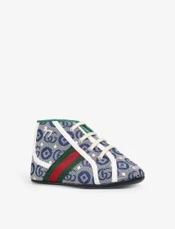 Gucci New Tennis Woven Shoes 0-12 Months -Boutique Fashionable Childrens Clothing Store R04086296 BLUE ALT02
