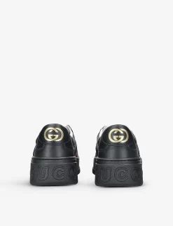 Gucci Chunky B Logo-printed Leather Low-top Trainers 5-8 Years -Boutique Fashionable Childrens Clothing Store R04086301 NAVY ALT03