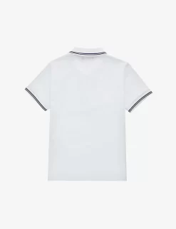 Emporio Armani Logo-print Stretch-cotton Polo Shirt 4-16 Years -Boutique Fashionable Childrens Clothing Store R04086546 BIANCOOTTICO ALT02