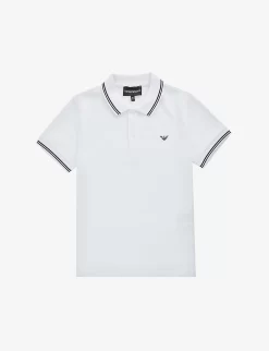Emporio Armani Logo-print Stretch-cotton Polo Shirt 4-16 Years