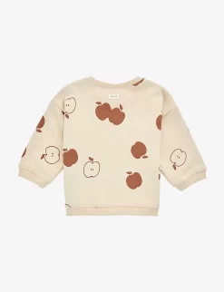 Orchard Organic-cotton Sweatshirt 0-12 Months -Boutique Fashionable Childrens Clothing Store R04086704 CREAMBROWN ALT02
