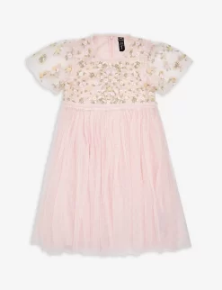 Floral-embroidered Woven Dress 4-10 Years