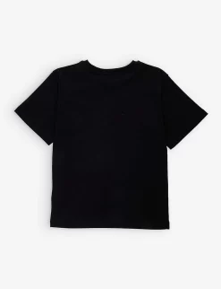 MOSCHINO Teddy Bear Logo-print Cotton-jersey T-shirt 4-14 Years -Boutique Fashionable Childrens Clothing Store R04090967 NEROBLACK ALT02