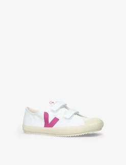 Veja Ollie Logo-printed Canvas Trainers 6-9 Years -Boutique Fashionable Childrens Clothing Store R04092065 WHITEOTH ALT02